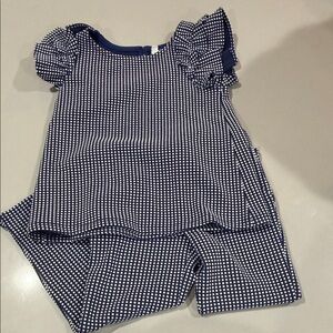 Janie and jack Navy Blue Checkered Kids Set